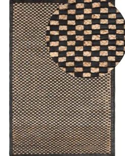 Beliani Matto Nahka Musta/Beige 140 X 200 Cm Gerce New