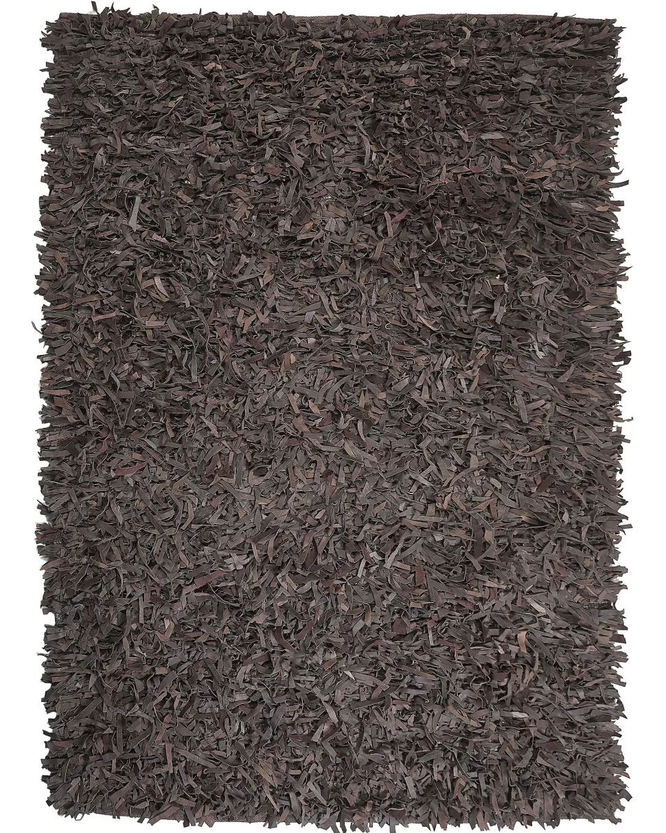 Beliani Matto Nahka Tummanruskea 160 X 230 Cm Mut Outlet