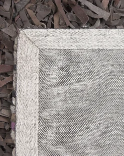 Beliani Matto Nahka Tummanruskea 160 X 230 Cm Mut Outlet