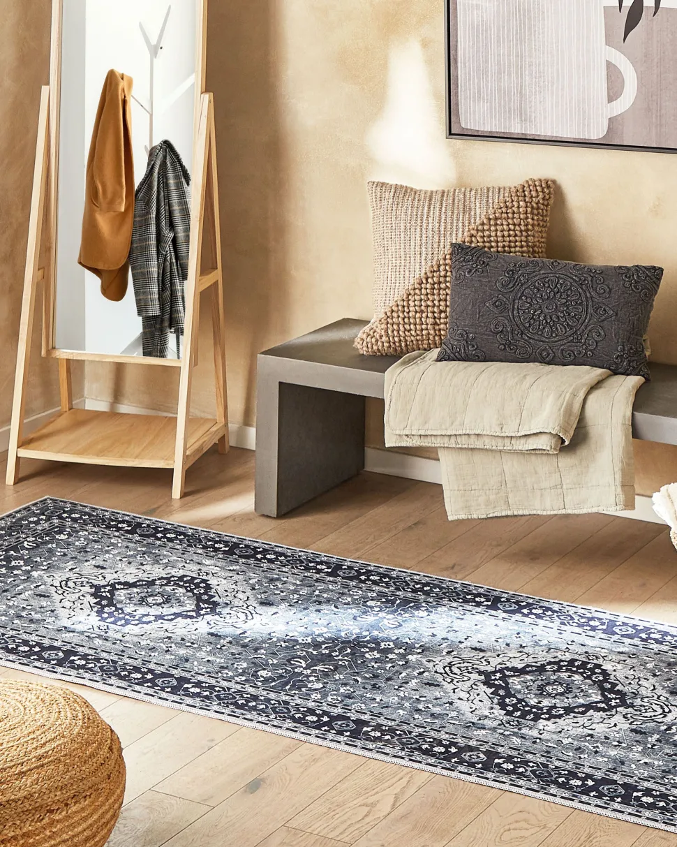 Beliani Matto Polyesteri Harmaa 80 X 300 Cm Vadkadam Discount