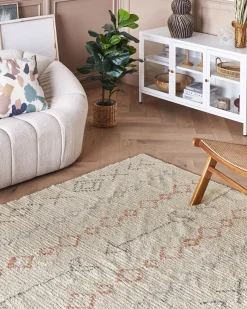 Beliani Matto Puuvilla Beige 160 X 230 Cm Dispur Best