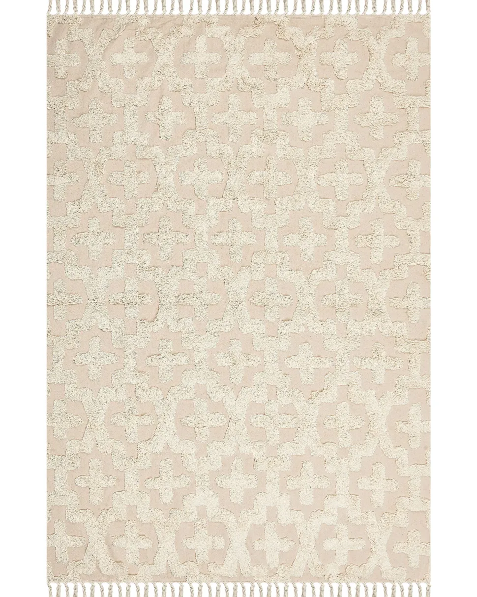 Beliani Matto Puuvilla Beige 160 X 230 Cm Itanagar Sale