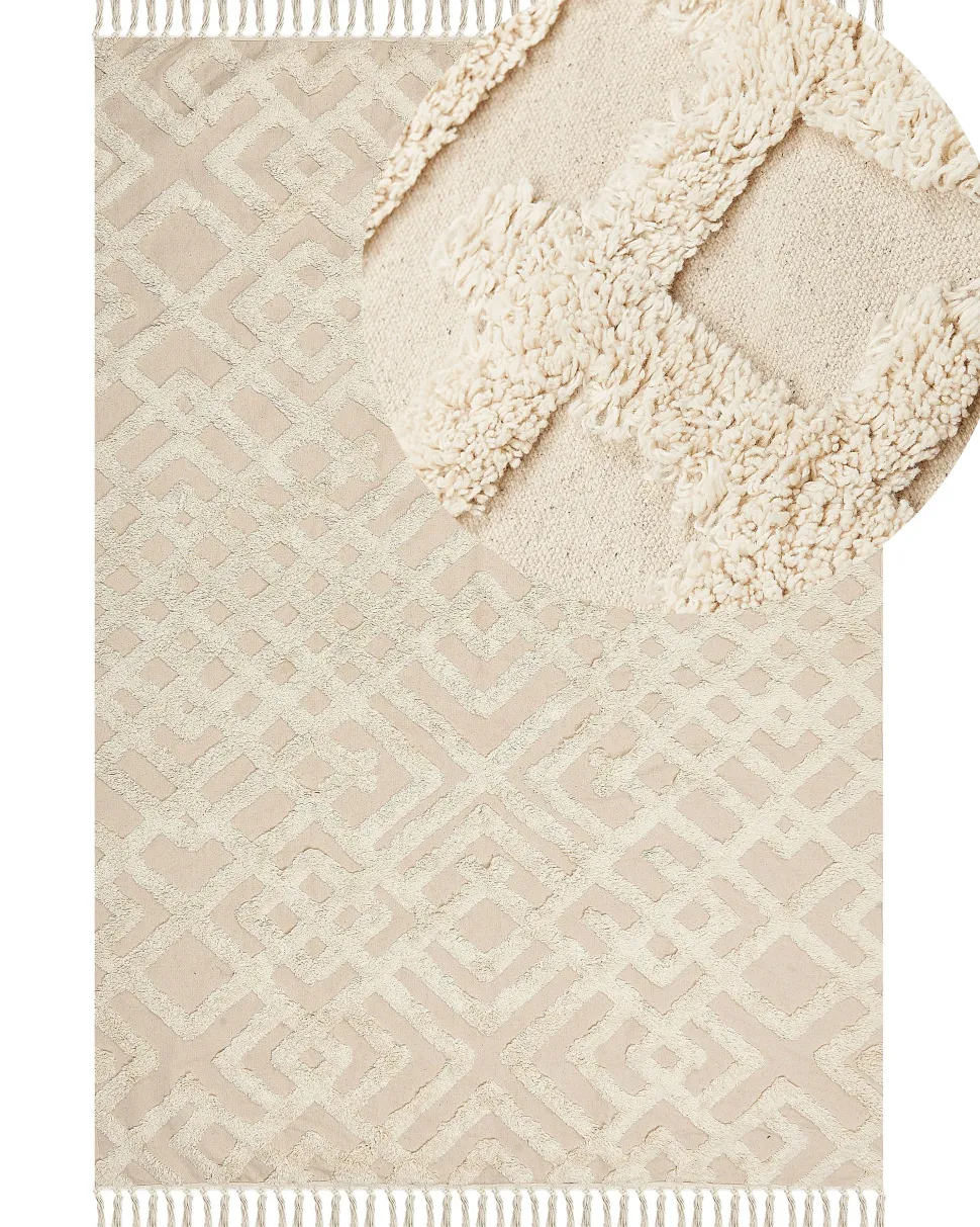 Beliani Matto Puuvilla Beige 160 X 230 Cm Ardahan Sale