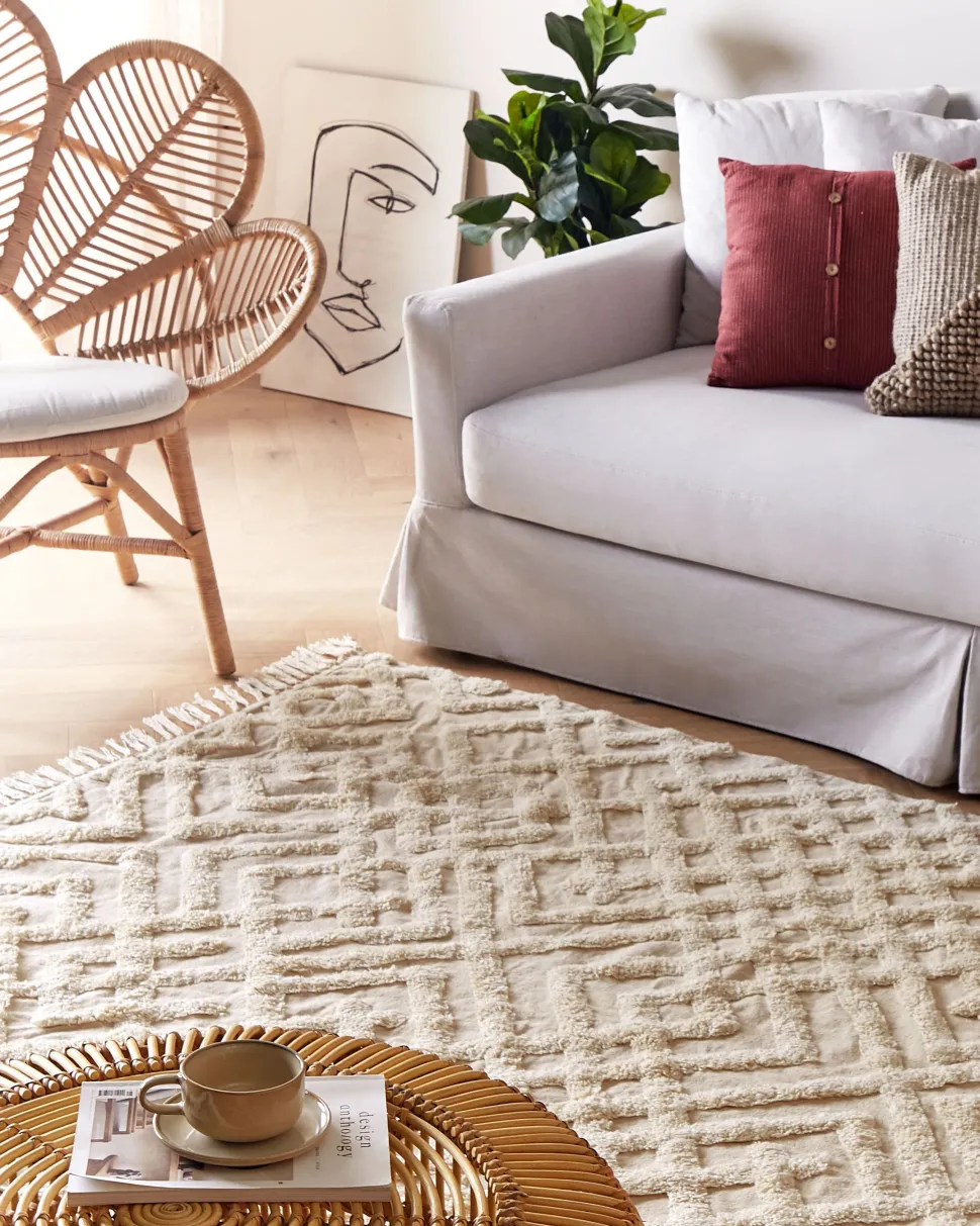 Beliani Matto Puuvilla Beige 160 X 230 Cm Ardahan Sale