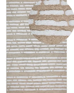 Beliani Matto Puuvilla Beige 120 X 180 Cm Ahirli Cheap