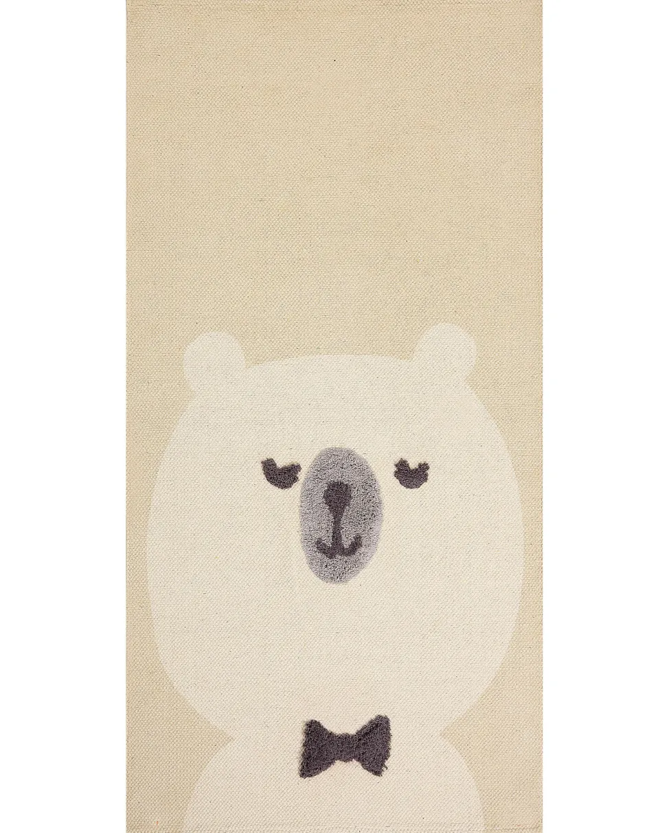 Beliani Matto Puuvilla Beige 80 X 150 Cm Simau Hot