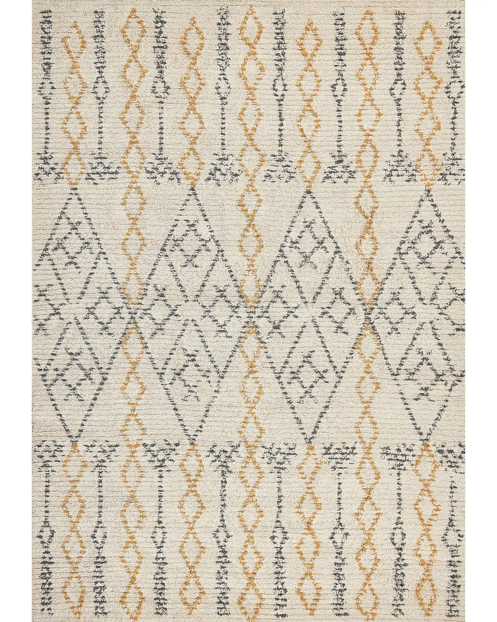 Beliani Matto Puuvilla Beige/Keltainen 160 X 230 Cm Kadapa Online