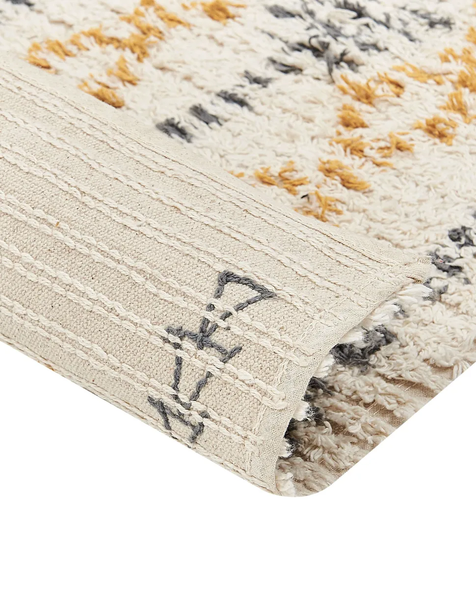 Beliani Matto Puuvilla Beige/Keltainen 160 X 230 Cm Kadapa Online