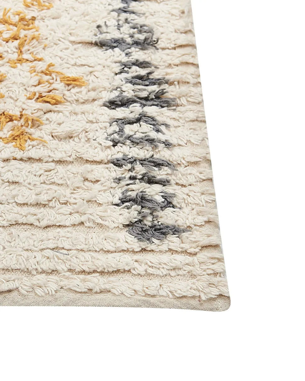 Beliani Matto Puuvilla Beige/Keltainen 160 X 230 Cm Kadapa Online