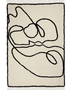 Beliani Matto Puuvilla Beige/Musta 160 X 230 Cm Konur Flash Sale