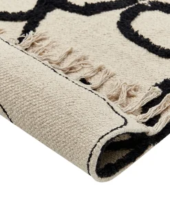 Beliani Matto Puuvilla Beige/Musta 160 X 230 Cm Konur Flash Sale