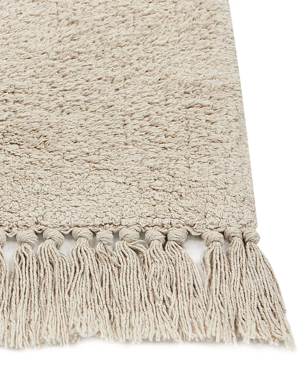 Beliani Matto Puuvilla Beige/Musta 160 X 230 Cm Sazli Cheap