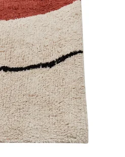 Beliani Matto Puuvilla Beige/Punainen 160 X 230 Cm Bolat Outlet