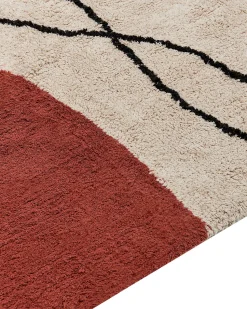 Beliani Matto Puuvilla Beige/Punainen 160 X 230 Cm Bolat Outlet