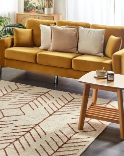 Beliani Matto Puuvilla Beige/Ruskea 200 X 200 Cm Akoren Outlet