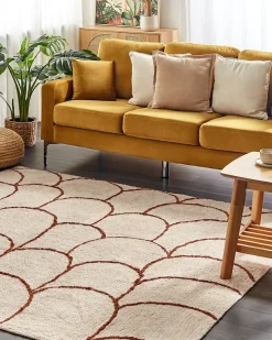 Beliani Matto Puuvilla Beige/Ruskea 200 X 200 Cm Avdan New