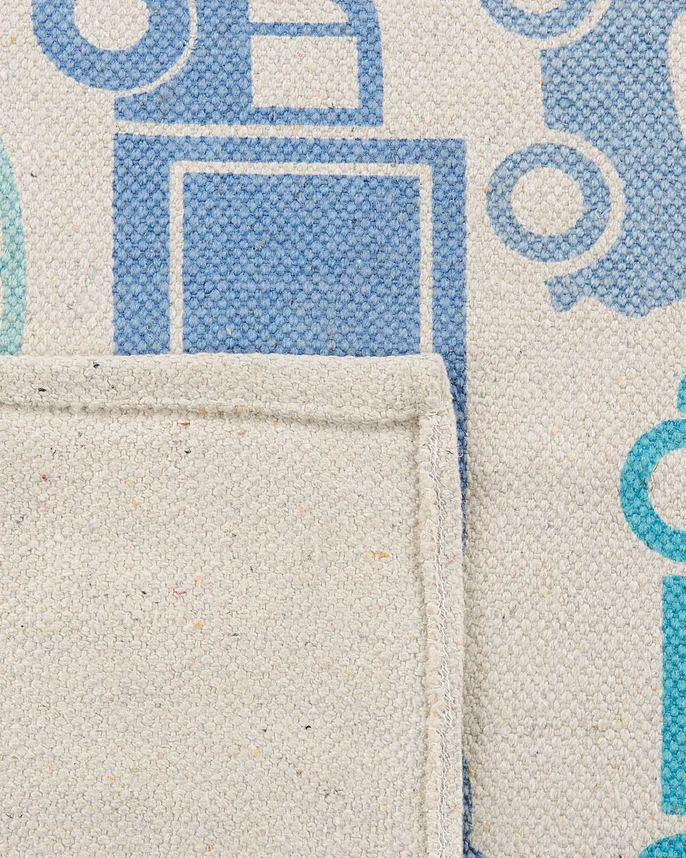 Beliani Matto Puuvilla Beige/Sininen 60 X 90 Cm Maduraj Online