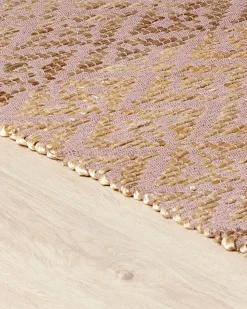 Beliani Matto Puuvilla Beige/Vaaleanpunainen 160 X 230 Cm Gerze Discount