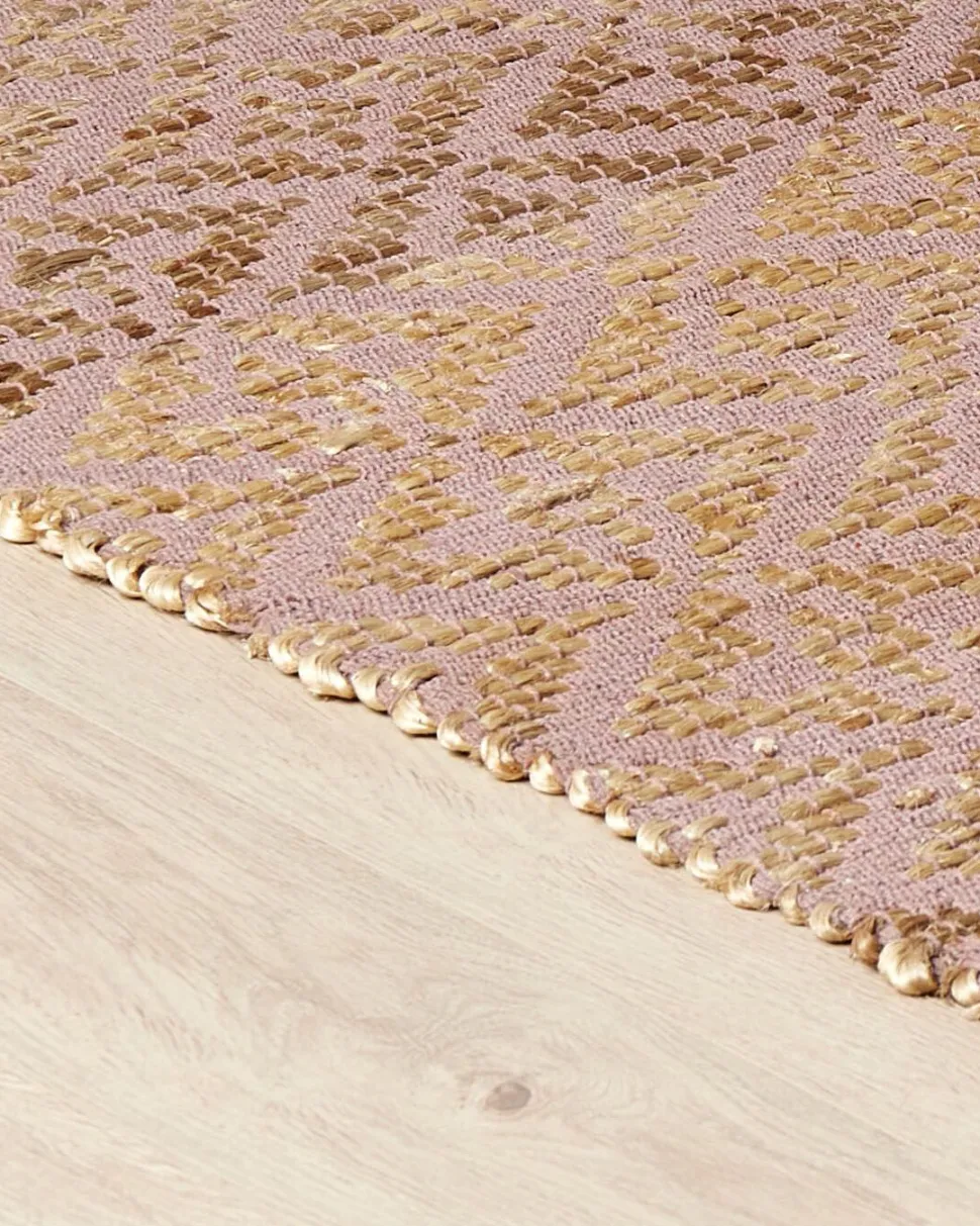 Beliani Matto Puuvilla Beige/Vaaleanpunainen 160 X 230 Cm Gerze Discount