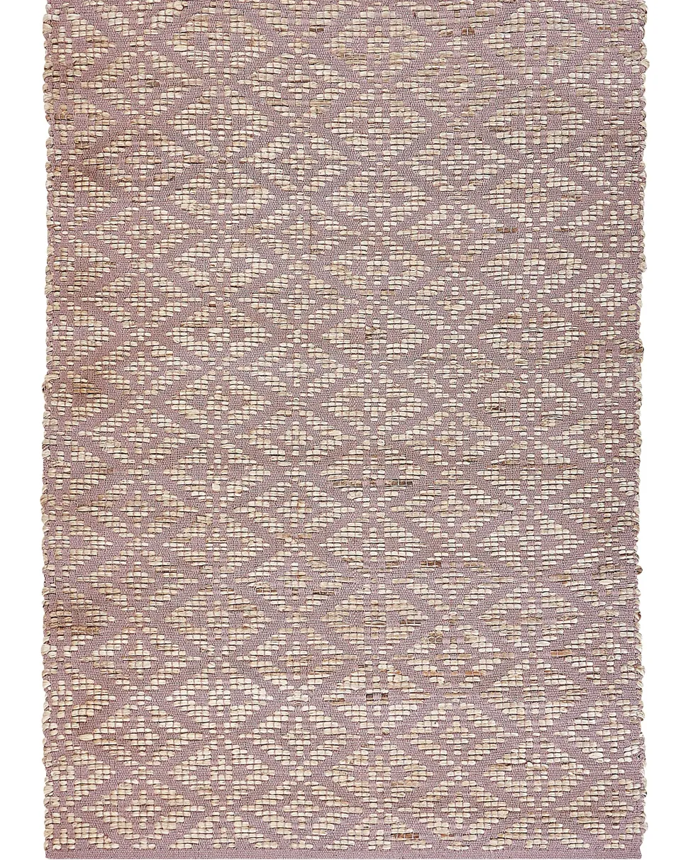 Beliani Matto Puuvilla Beige/Vaaleanpunainen 160 X 230 Cm Gerze Discount
