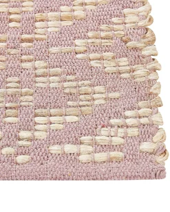 Beliani Matto Puuvilla Beige/Vaaleanpunainen 160 X 230 Cm Gerze Discount