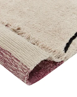 Beliani Matto Puuvilla Beige/Vaaleanpunainen 160 X 230 Cm Afsar Clearance