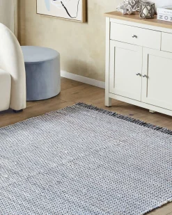 Beliani Matto Puuvilla Harmaa 160 X 230 Cm Besni Cheap