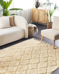 Beliani Matto Puuvilla Hiekanruskea 160 X 230 Cm Sanliurfa Outlet