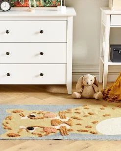 Beliani Matto Puuvilla Keltainen/Harmaa 80 X 150 Cm Tangse Best