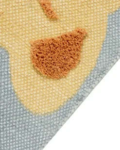 Beliani Matto Puuvilla Keltainen/Harmaa 80 X 150 Cm Tangse Best