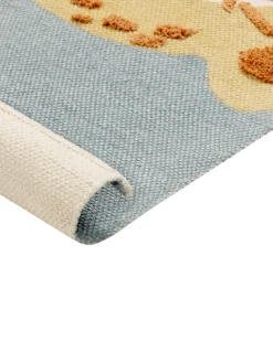 Beliani Matto Puuvilla Keltainen/Harmaa 80 X 150 Cm Tangse Best