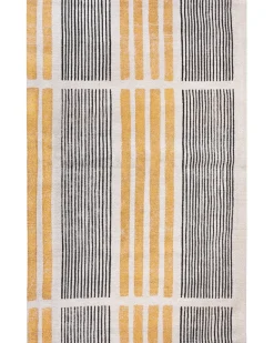 Beliani Matto Puuvilla Keltainen/Musta 140 X 200 Cm Katra Cheap