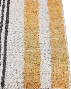 Beliani Matto Puuvilla Keltainen/Musta 140 X 200 Cm Katra Cheap