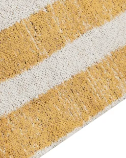 Beliani Matto Puuvilla Keltainen/Musta 140 X 200 Cm Katra Cheap