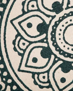 Beliani Matto Puuvilla Kermanvalkoinen/Vihrea O 120 Cm Irice Best