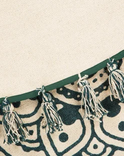 Beliani Matto Puuvilla Kermanvalkoinen/Vihrea O 120 Cm Irice Best