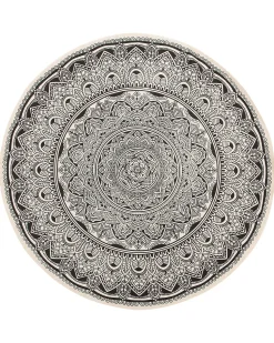 Beliani Matto Puuvilla Kermanvalkoinen/Musta O 120 Cm Hizan Online