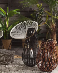 Beliani Matto Puuvilla Kermanvalkoinen/Musta O 120 Cm Hizan Online