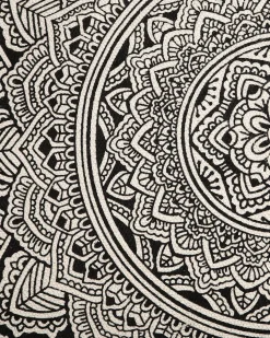 Beliani Matto Puuvilla Kermanvalkoinen/Musta O 120 Cm Hizan Online