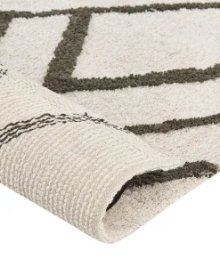 Beliani Matto Puuvilla Luonnonvalkoinen/Tummanvihrea 160 X 230 Cm Yesilkoy Hot