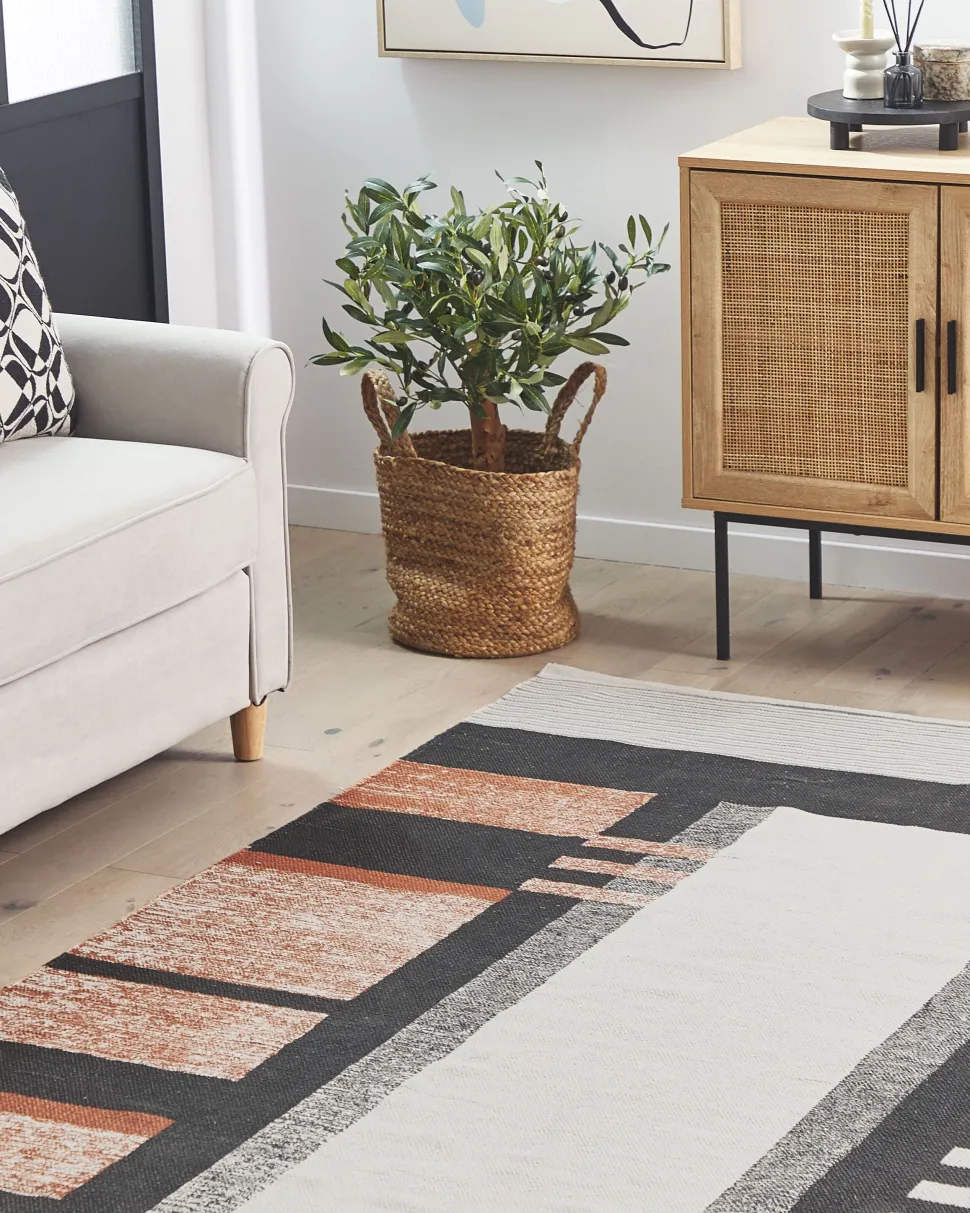 Beliani Matto Puuvilla Monivarinen 160 X 230 Cm Kakinada New