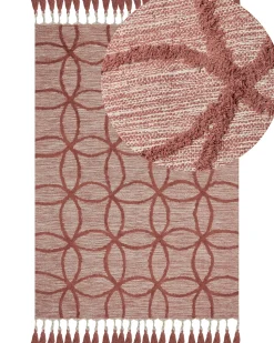 Beliani Matto Puuvilla Punainen 160 X 230 Cm Kirsehir Shop