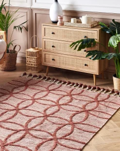 Beliani Matto Puuvilla Punainen 160 X 230 Cm Kirsehir Shop