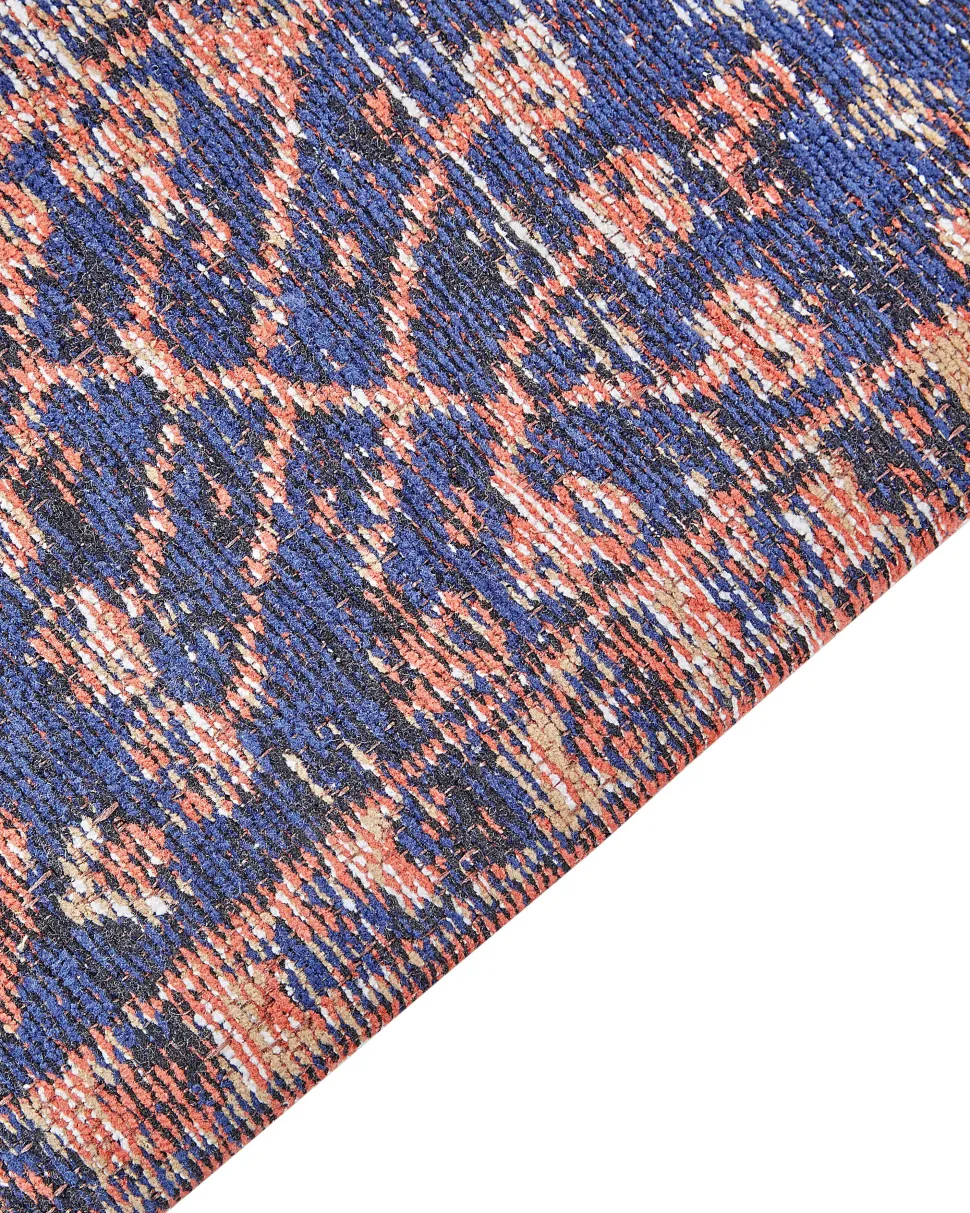 Beliani Matto Puuvilla Punainen/Sininen 140 X 200 Cm Kurin New