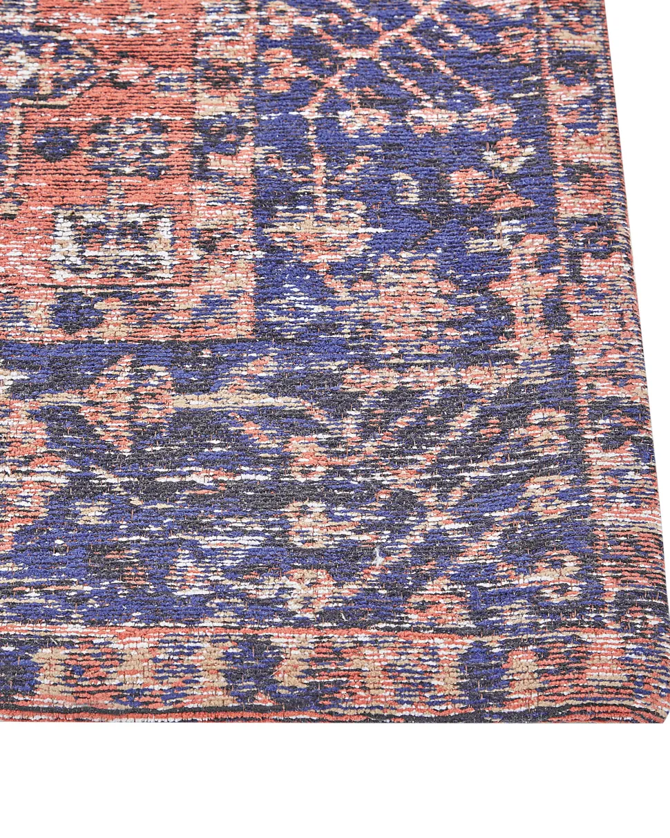 Beliani Matto Puuvilla Punainen/Sininen 140 X 200 Cm Kurin New