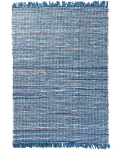 Beliani Matto Puuvilla Sininen 140 X 200 Cm Besni Cheap