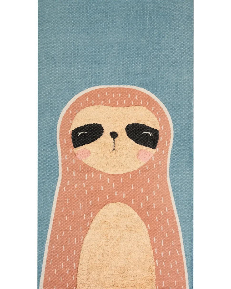 Beliani Matto Puuvilla Sininen/Oranssi 80 X 150 Cm Isak Shop