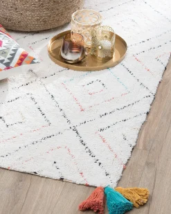 Beliani Matto Puuvilla Valkoinen 80 X 150 Cm Kartal Outlet