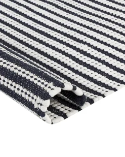 Beliani Matto Puuvilla Valkoinen/Laivastonsininen 80 X 150 Cm Sofulu Store