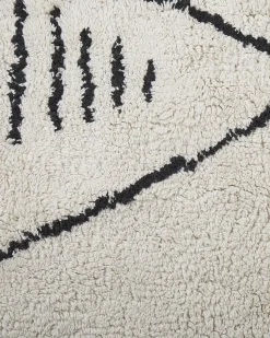 Beliani Matto Puuvilla Valkoinen/Musta 160 X 230 Cm Kebir Sale
